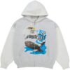 Supreme MM6 Eagle Zip Up White Hoodie
