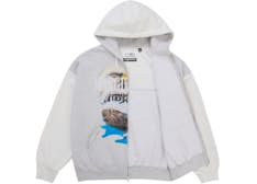 Supreme MM6 Eagle Zip Up White Hoodie